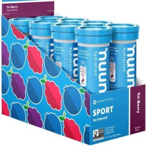 nuun sport electrolyte drink tablet tri berry