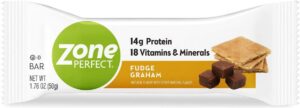 zone perfect bar fudge graham protein ride food meal