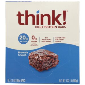 think! brownie crunch protein bar ride food meal