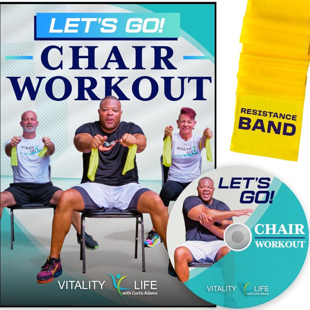 chair workout DVD spokeasy amazon shop store off-bike fitness page personal care page take a break blog forty on the fourth blog Audio-CD/DVD/App page
