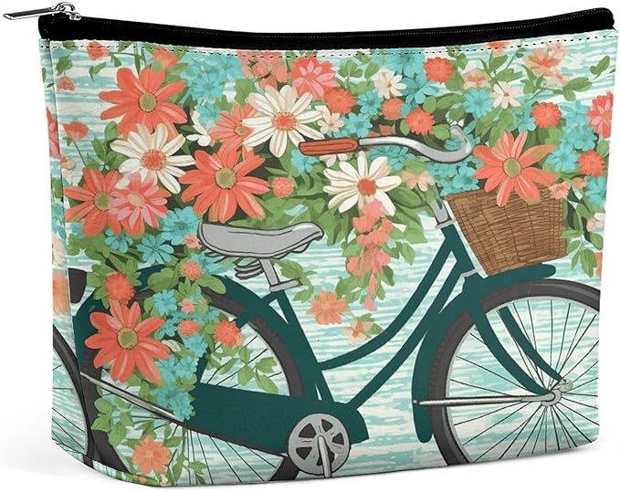 Bicycle Flower Cosmetic Bag spokeasy amazon shop store SpokEasy Store page Boutique page In the Bag page