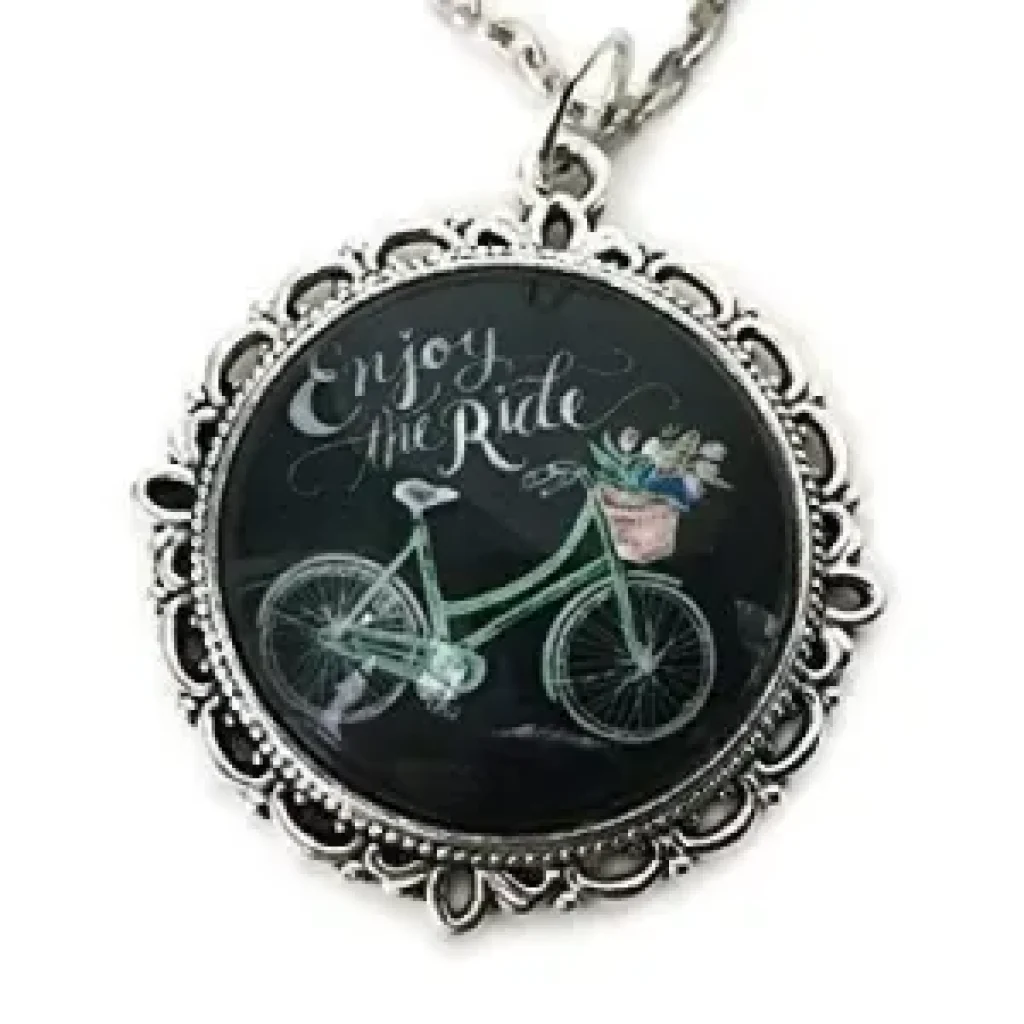 enjoy the ride necklace spokeasy amazon etcetera store shop bedeck thyself page accessories thwarted plans spokeasy blog post Wet Hare blog Can't Beat the Wind blog RAGBRAI 2025 Write-Up page